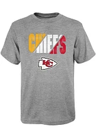 Kansas City Chiefs Youth Grey Mean Streak Short Sleeve T-Shirt