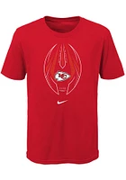 Nike Kansas City Chiefs Boys Red Football Icon Short Sleeve T-Shirt