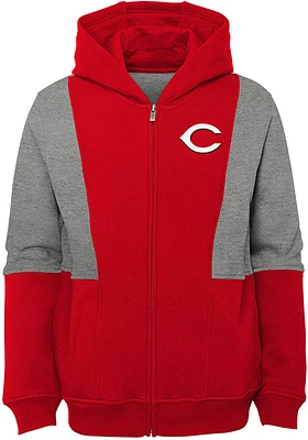 Cincinnati Reds Youth Red All That Long Sleeve Full Zip Jacket