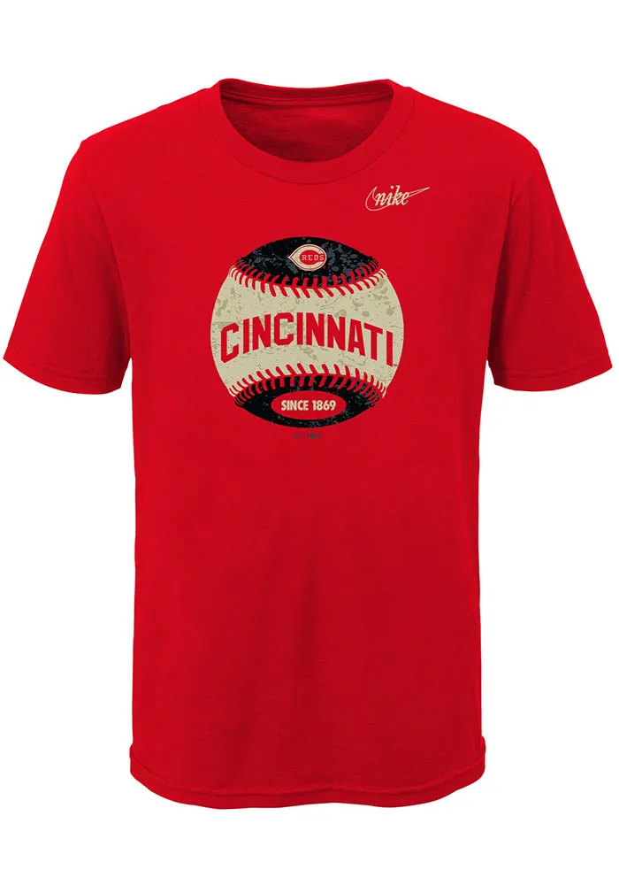 Nike Cincinnati Reds Youth Red Cooperstown Short Sleeve T-Shirt