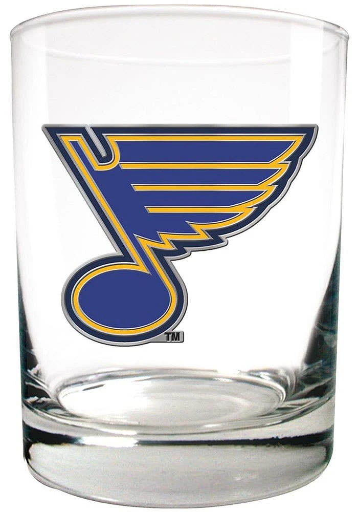 St Louis Blues 14oz Emblem Rock Glass