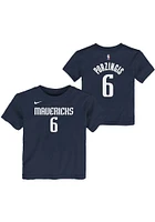 Kristaps Porzingis  Dallas Mavericks Boys Navy Blue Statement NN Short Sleeve T-Shirt