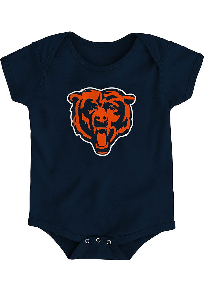 Chicago Bears Baby Navy Blue Primary Logo Style Short Sleeve One Piece