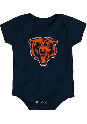 Chicago Bears Baby Navy Blue Primary Logo Style Short Sleeve One Piece