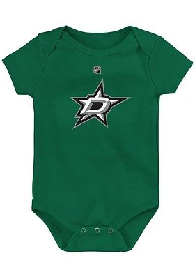 Dallas Stars Baby Kelly Green Emblem Classic Short Sleeve One Piece