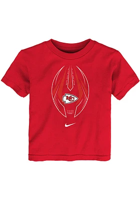 Nike Kansas City Chiefs Toddler Red Football Icon Design Short Sleeve T-Shirt