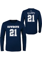 Ezekiel Elliott Dallas Cowboys Youth Navy Blue NN Graphic Player Tee