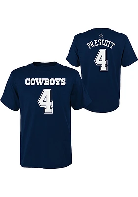 Dak Prescott Dallas Cowboys Youth Navy Blue NN Team Player Tee