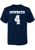 Dak Prescott Dallas Cowboys Youth Navy Blue NN Team Player Tee