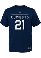 Ezekiel Elliott Dallas Cowboys Youth Navy Blue NN Player Tee