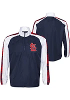 St Louis Cardinals Youth Navy Blue Elevation Long Sleeve Quarter Zip Shirt