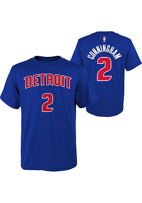 Cade Cunningham Detroit Pistons Youth Blue Flat Logo Player Tee