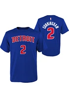 Cade Cunningham Detroit Pistons Youth Blue Flat Logo Player Tee