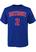 Cade Cunningham Detroit Pistons Youth Blue Flat Logo Player Tee