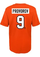 Ivan Provorov  Philadelphia Flyers Boys Orange Flat Name and Number Short Sleeve T-Shirt