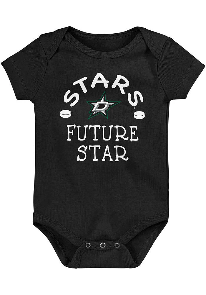 Dallas Stars Baby Black Future Star Short Sleeve One Piece