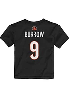 Joe Burrow Cincinnati Bengals Toddler Black Name and Number Short Sleeve Player T Shirt