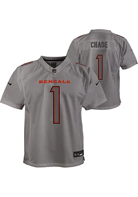 Ja'Marr Chase Cincinnati Bengals Youth Grey Nike Atmosphere Football Jersey