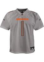 Justin Fields Chicago Bears Youth Grey Nike Atmosphere Football Jersey