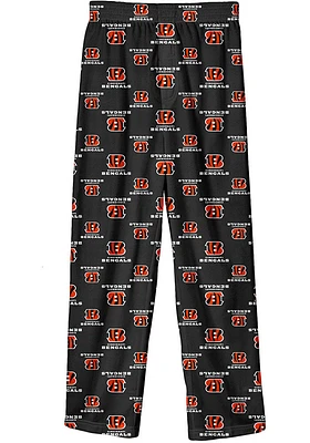 Cincinnati Bengals Boys Black All Over Print Sleep Pants