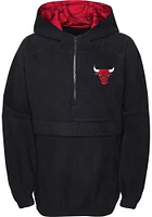 Chicago Bulls Boys Black Paint The Court Hooded Long Sleeve Qtr Zip