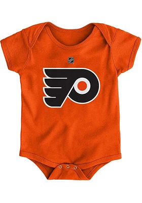 Philadelphia Flyers Baby Orange Primary Logo Short Sleeve One Piece