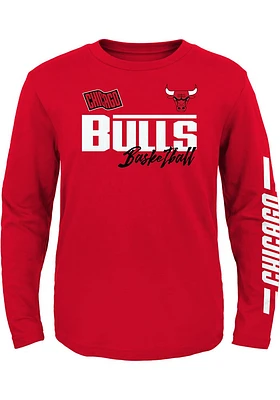 Chicago Bulls Youth Red Race Time Long Sleeve T-Shirt