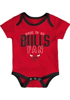 Chicago Bulls Baby Red Game Time 3PK One Piece