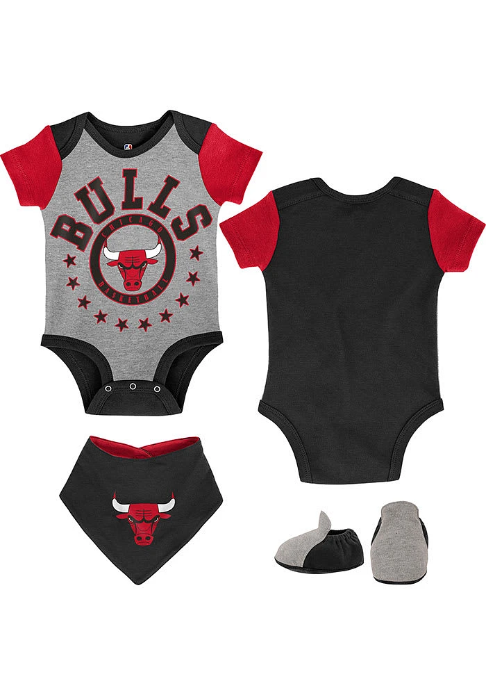 Chicago Bulls Baby Black Scoring Streak Set One Piece with Bib