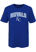 Kansas City Royals Boys Blue Faux Stitch Short Sleeve T-Shirt