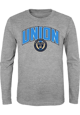 Philadelphia Union Toddler Grey Arched Strike Long Sleeve T-Shirt