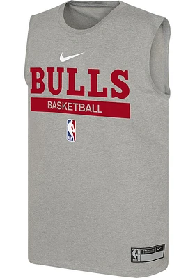 Nike Chicago Bulls Youth Grey Practice GPX Legend Short Sleeve Tank Top