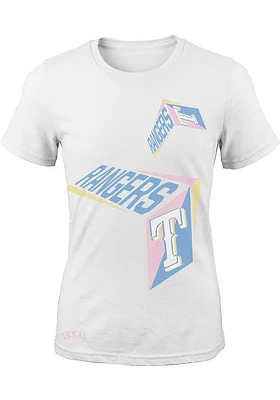 Texas Rangers Girls White Sweet Spot Short Sleeve Tee