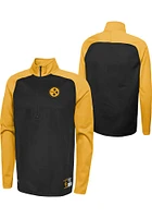 Pittsburgh Steelers Mens Black O-LINE Long Sleeve Qtr Zip Pullover