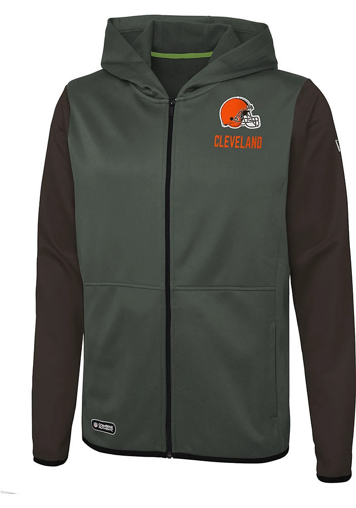 Cleveland Browns Mens Grey PRESSURE Long Sleeve Zip