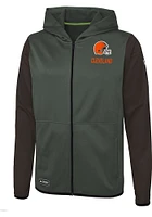 Cleveland Browns Mens Grey PRESSURE Long Sleeve Zip