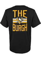 Pittsburgh Penguins Youth Black Slogan Back Short Sleeve T-Shirt
