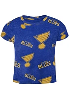 St Louis Blues Infant Blue Chase Your Goals SS and Short Set Top Bottom