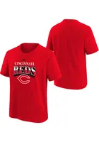 Nike Cincinnati Reds Youth Red Coop Rewind Short Sleeve T-Shirt