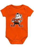 Outer Stuff Brownie Cleveland Browns Baby Orange Choco Brown Short Sleeve One Piece