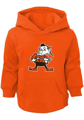 Brownie  Outer Stuff Cleveland Browns Toddler Orange Long Sleeve Hooded Sweatshirt