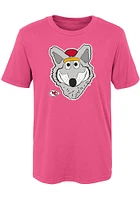 KC Wolf  Outer Stuff Kansas City Chiefs Girls Pink Headshot Short Sleeve T-Shirt