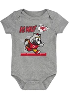 Outer Stuff KC Wolf Kansas City Chiefs Baby Grey Game Player Short Sleeve One Piece