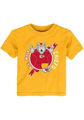 KC Wolf  Outer Stuff Kansas City Chiefs Toddler Gold Ready To Play Short Sleeve T-Shirt
