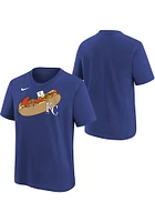 Nike Kansas City Royals Boys Blue Hotdog Short Sleeve T-Shirt