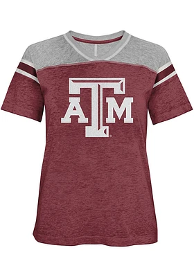 Texas A&M Aggies Girls Maroon Team Captain Short Sleeve Fashion T-Shirt