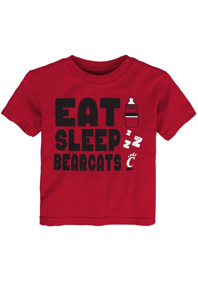 Cincinnati Bearcats Toddler Red Eat Sleep Short Sleeve T-Shirt