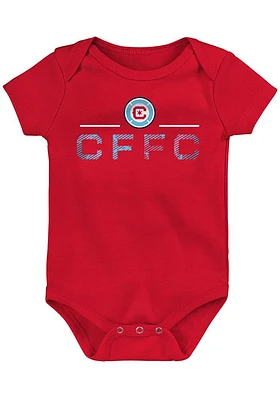 Chicago Fire Baby Red Wordmark Short Sleeve One Piece