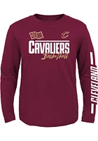 Cleveland Cavaliers Youth Maroon Race Time Long Sleeve T-Shirt