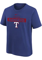 Nike Texas Rangers Youth Blue Team Issue Short Sleeve T-Shirt